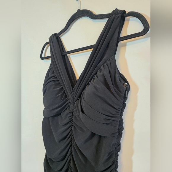Joseph Ribkoff - Elegant Black Ruched Dress - Size 6 - Picture 2 of 5